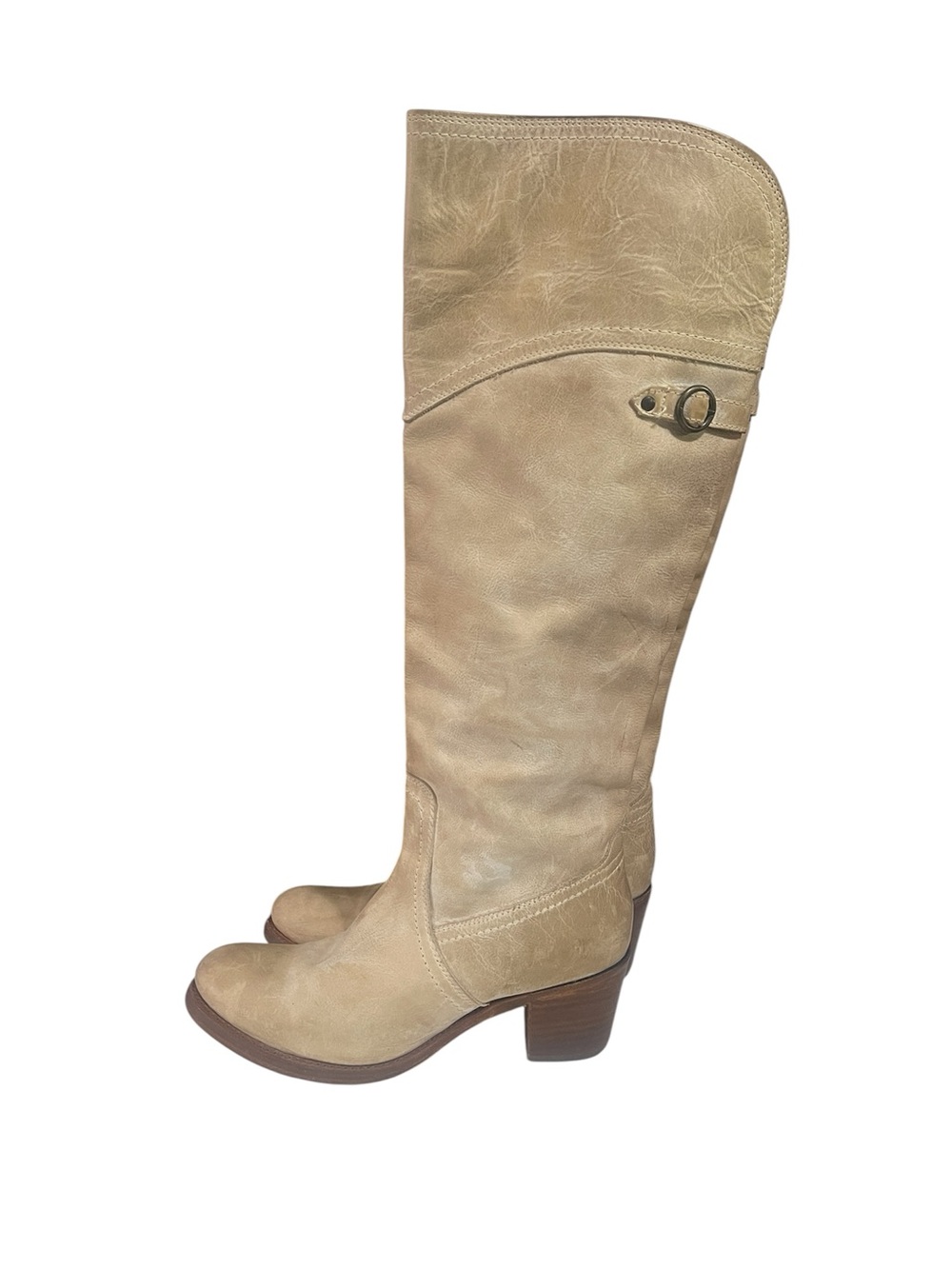 Frye Jane Tall Cream Leather Over-the-Knee Boots